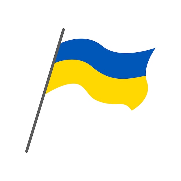 Waving flag of Ukraine Isolated ukrainian flag Vector flat illustration