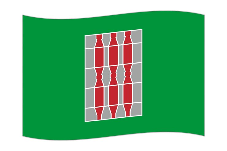 Vector waving flag of umbria region administrative division of italy vector illustration