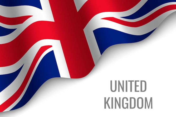 Vector waving flag of united kingdom