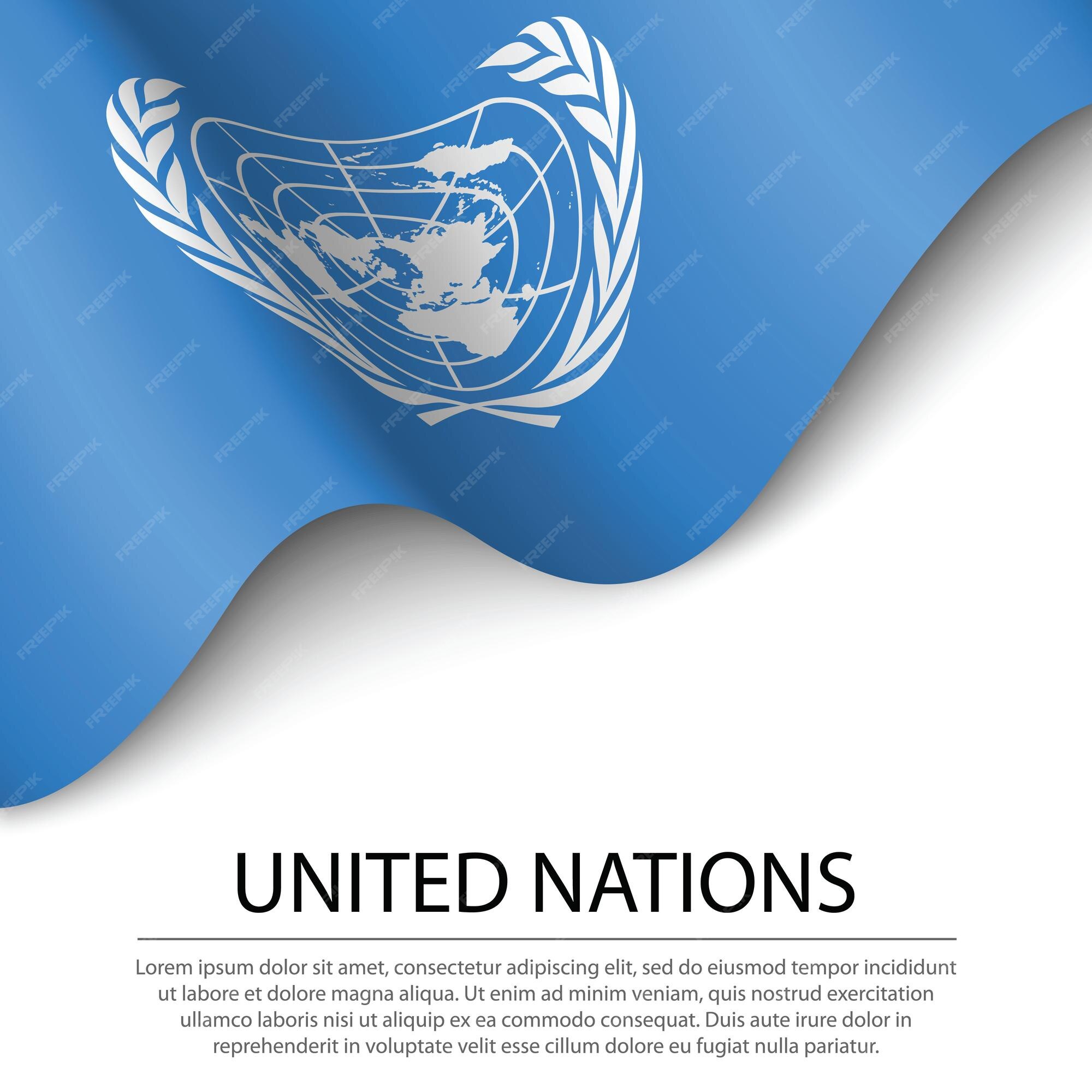 Premium Vector | Waving flag of united nations on white background banner  or rib