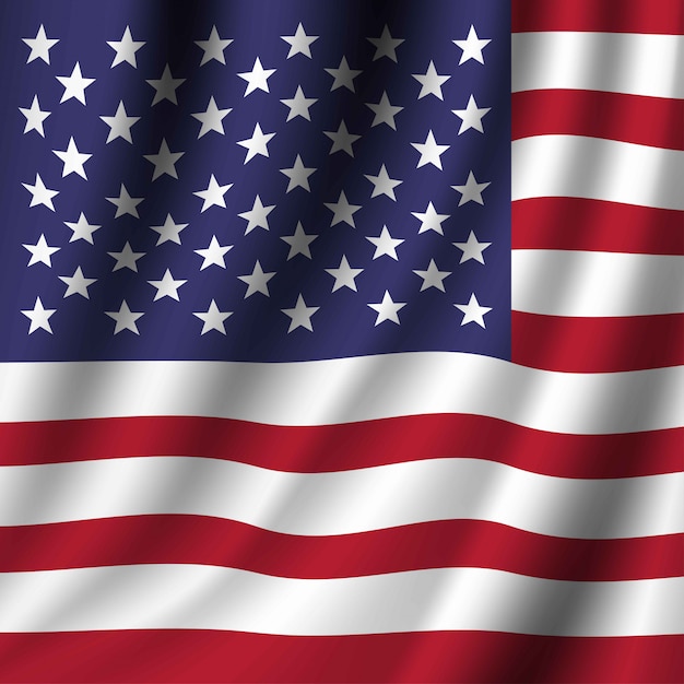 Vector waving flag of the united states of america. patriotic