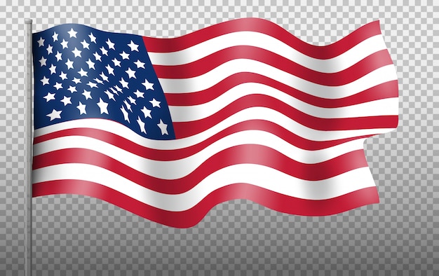 Waving flag of the united states of america