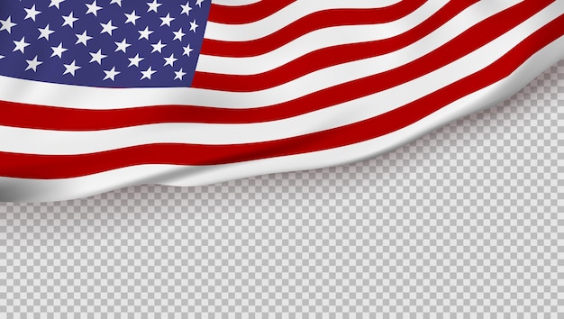 Vector waving flag of the united states of america