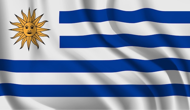 Waving flag of the Uruguay Waving Uruguay flag abstract background