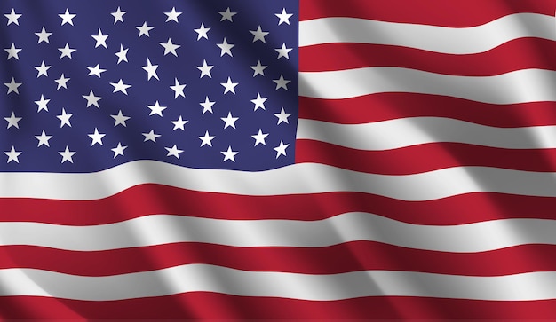 Vector waving flag of the usa waving usa flag abstract background