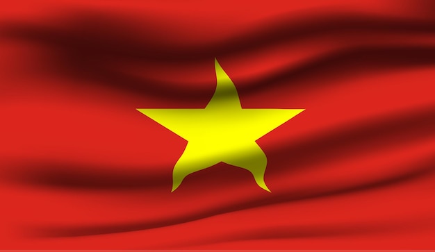 Waving flag of the vietnam. waving vietnam flag abstract background