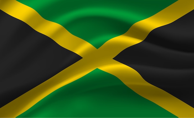 Vector waving jamaica flag abstract illustration