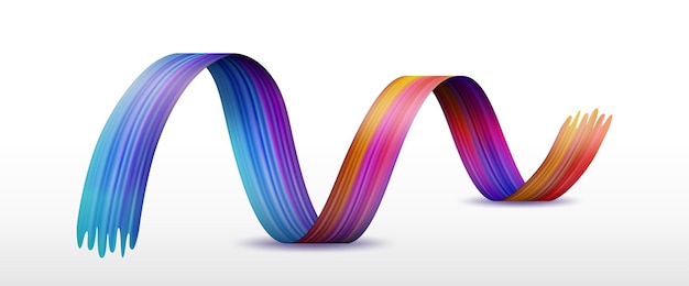 Vector waving multicolor gradient ribbon brushstroke texture vector illustratie