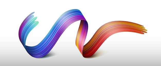 waving multicolor gradient ribbon brushstroke texture vector illustration