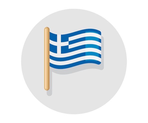 ギリシャの国旗を振る
