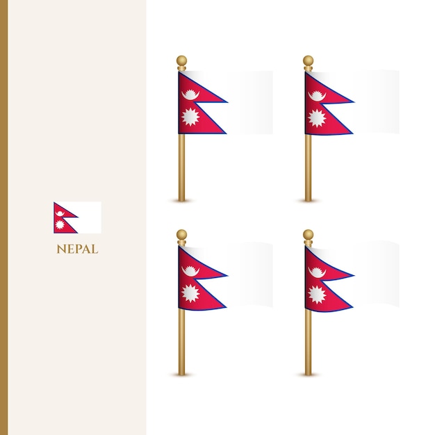 Waving Nepal flags 3d vector illustration flag of Nepal