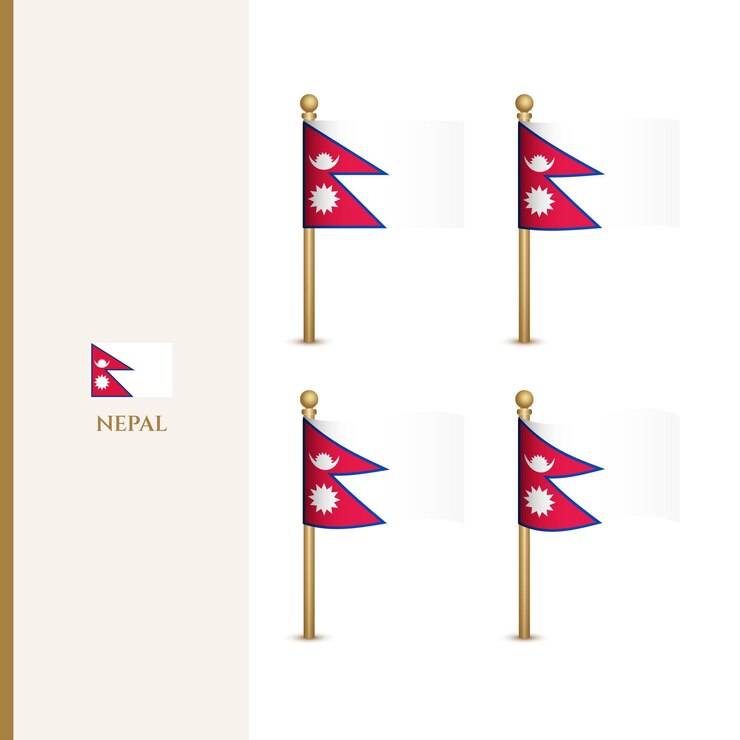 वेक्टर waving nepal flags 3d vector illustration flag of nepal