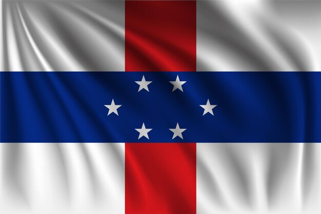 Vector waving netherlands antilles vector image