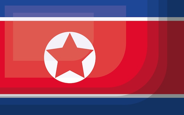 Vector waving north korea flag