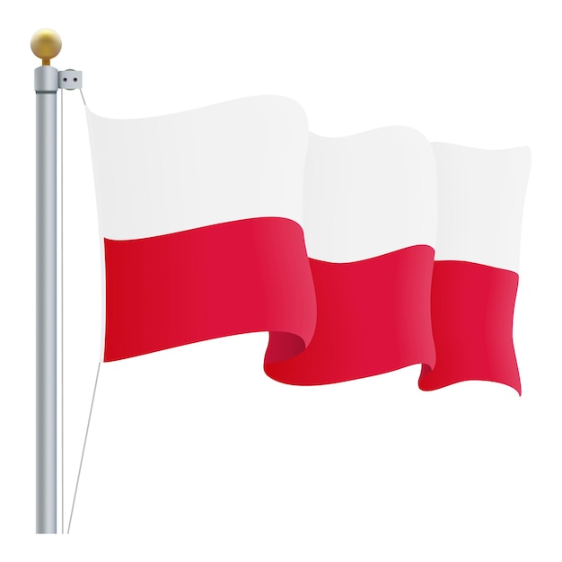 Waving Poland Flag Isolated On A White Background Vector Illustration