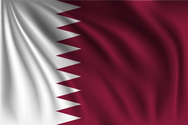 Vector waving qatar vector beeld