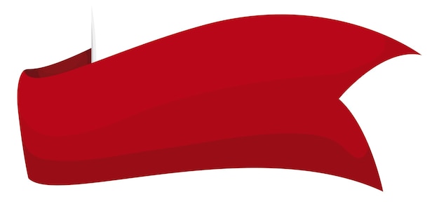 Waving red ribbon with blank space coming out from the background Design in cartoon style