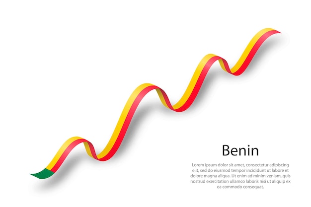 Sventolando il nastro o lo striscione con la bandiera del benin