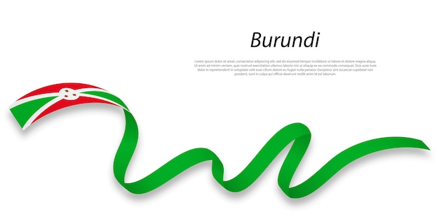 부룬디의 국기와 함께 리본 또는 배너를 흔들며