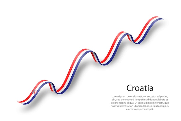 Sventolando il nastro o lo striscione con la bandiera della croazia