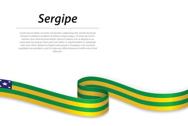 Waving ribbon or banner with flag of Sergipe