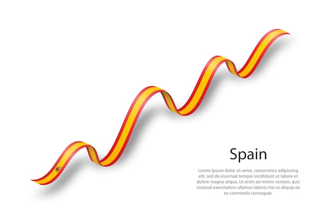 Sventolando in nastro o banner con bandiera della spagna