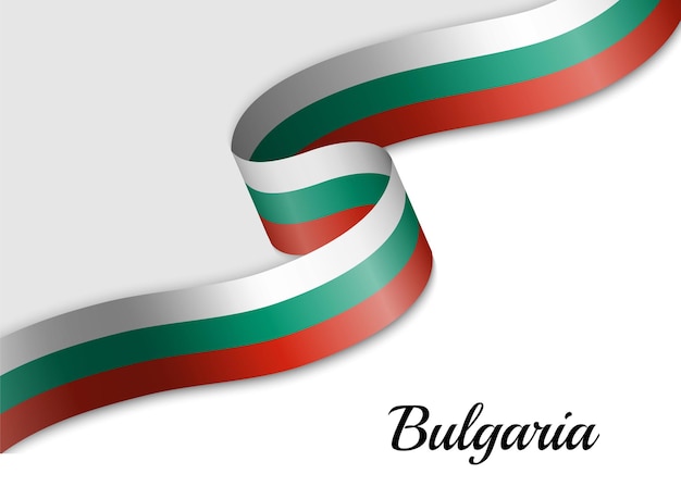 Waving ribbon flag of bulgaria