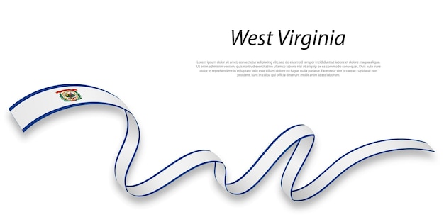 웨스트 버지니아의 국기와 함께 리본 또는 줄무늬를 흔들며