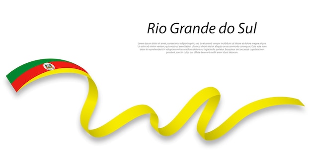 Развевающаяся лента или полоса с флагом Риу-Гранди-ду-Сул