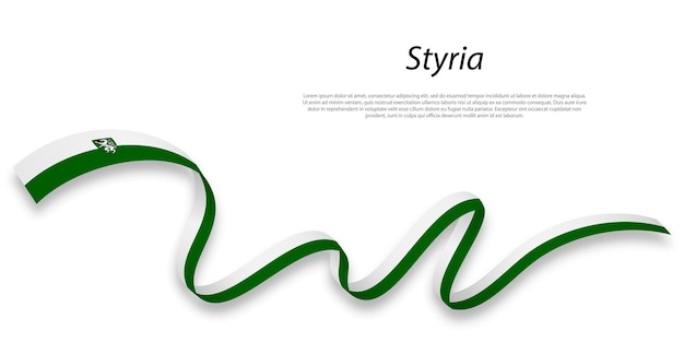 Waving ribbon or stripe with flag of Styria