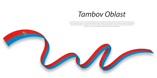 Waving ribbon or stripe with flag of Tambov Oblast