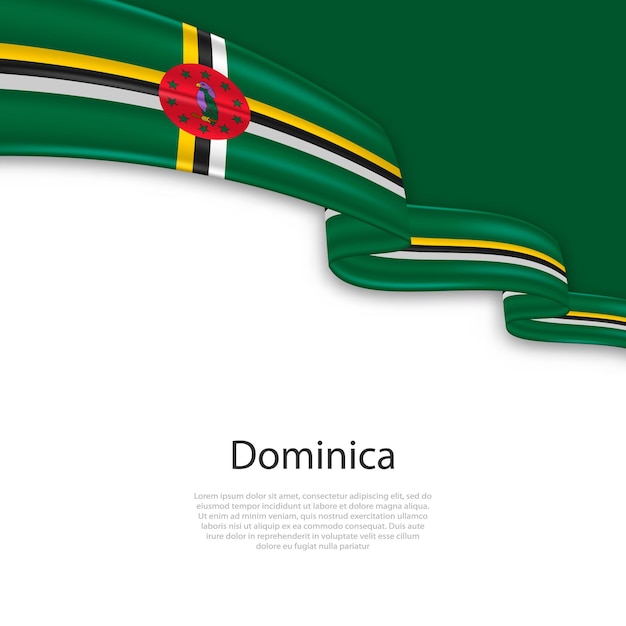 Un nastro con la bandiera della dominica