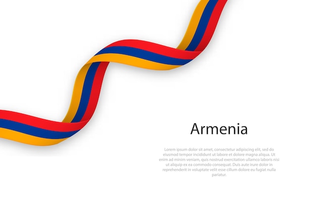 Размахивание лентой с флагом армении