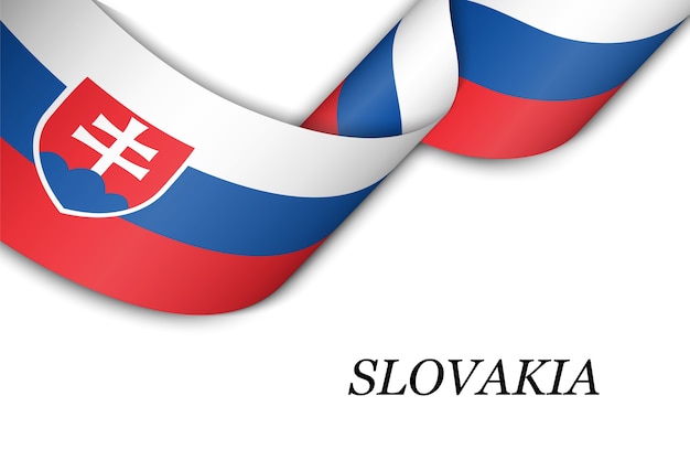 Развевающаяся лента с флагом словакии.