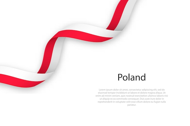 Waving ribbon with flag of poland