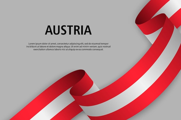 Waving ribbon with flag vector illustration