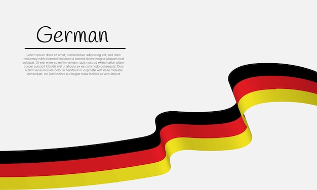 Waving ribbon with german flag template for independence day poster design