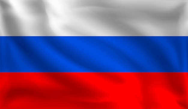 Waving russian flag, the flag of russia,