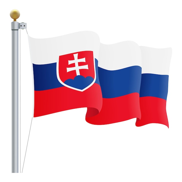 Waving Slovakia Flag Isolated On A White Background Vector Illustration