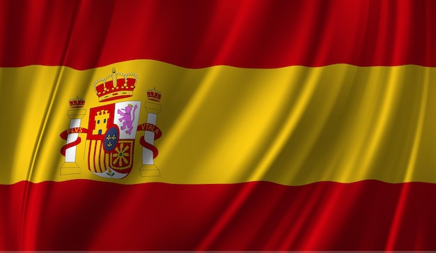 Waving spain flag abstract background