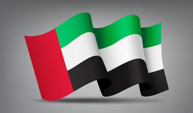 Vector waving united arab emirates flag