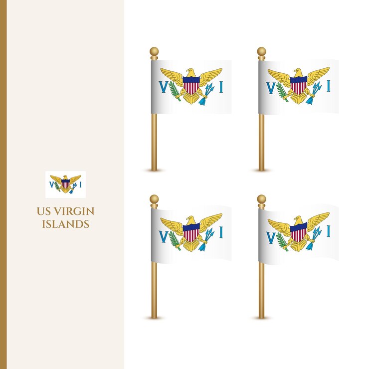 Vector waving united states virgin islands flags 3d vector illustration flag of us virgin islands