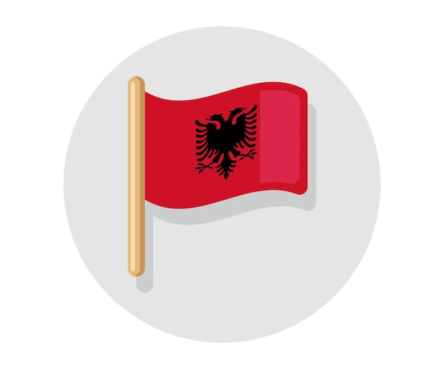 Waving vector Albania flag