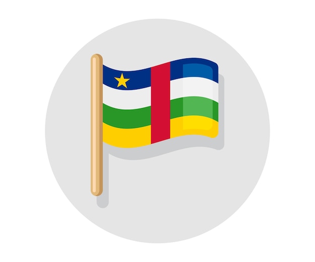 Waving vector Central African Republic flag