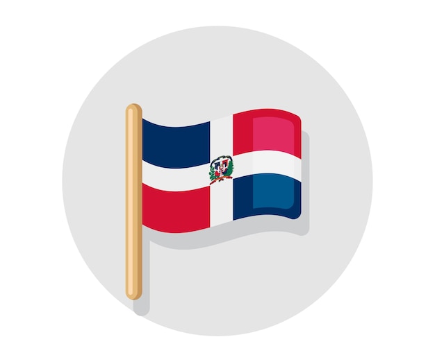 Waving vector Dominican Republic flag