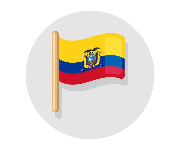 Waving vector Ecuador flag