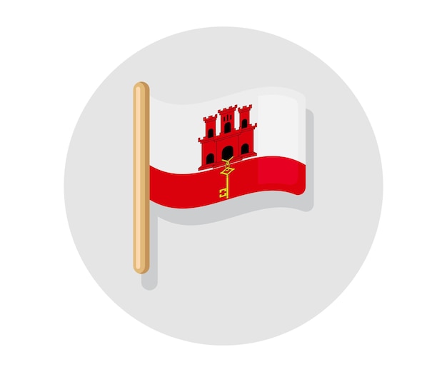 Waving vector Flag of Gibraltar