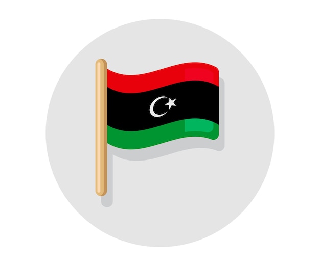 Waving vector Flag of Libya