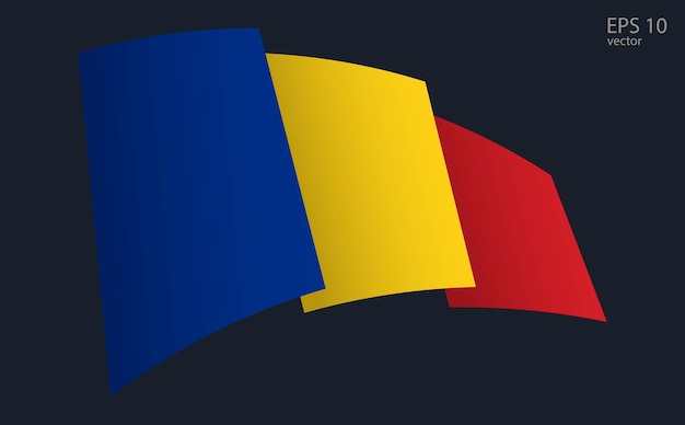 Вектор Вектор флага румынии символ размахивания национальным флагом элемент дизайна баннера