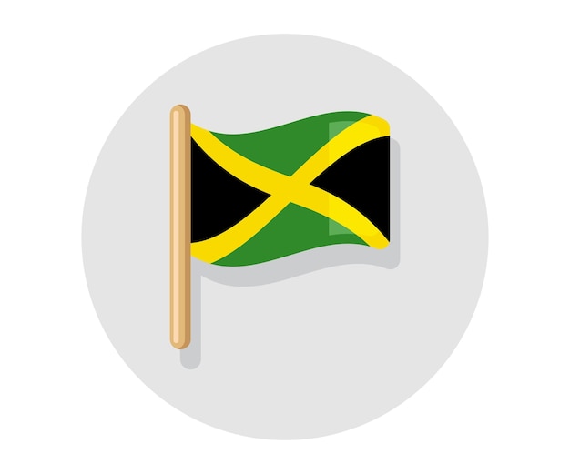 Развевающийся векторный флаг Ямайки